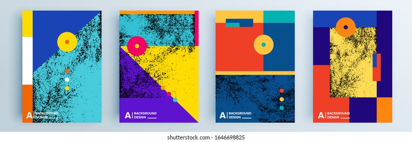 Modern abstract covers set, minimal covers design. Colorful geometric background, vector illustration.