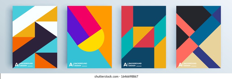 Diseño de cubiertas abstractas modernas y minimo. Fondo geométrico colorido, ilustración vectorial.