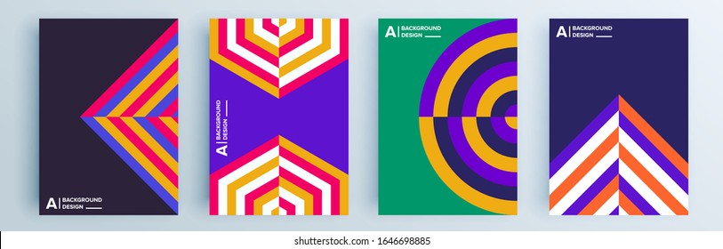 Modern abstract covers set, minimal covers design. Colorful geometric background, vector illustration.