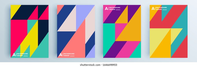 Modern abstract covers set, minimal covers design. Colorful geometric background, vector illustration.