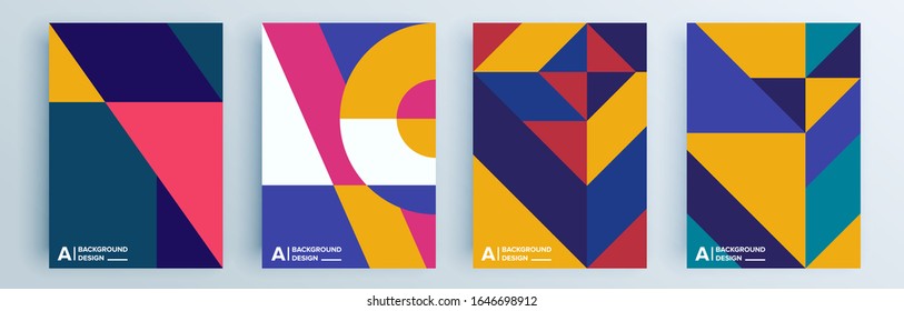Modern abstract covers set, minimal covers design. Colorful geometric background, vector illustration.