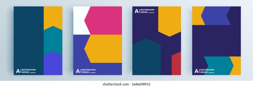 Modern abstract covers set, minimal covers design. Colorful geometric background, vector illustration.
