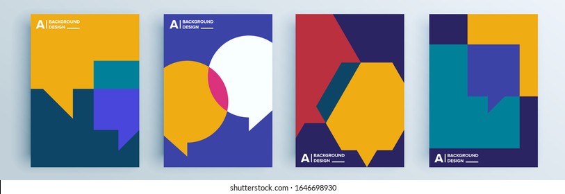 Modern abstract covers set, minimal covers design. Colorful geometric background, vector illustration.