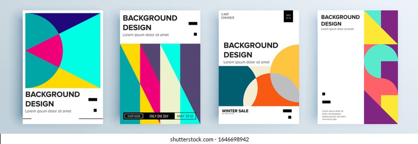 Modern abstract covers set, minimal covers design. Colorful geometric background, vector illustration.