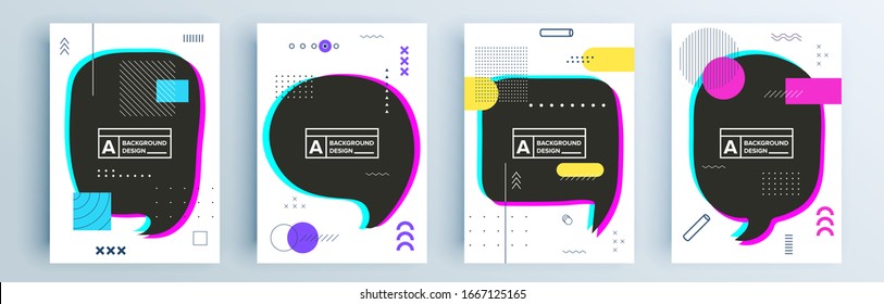 Modern abstract covers set, minimal covers design. Colorful geometric background, vector illustration.