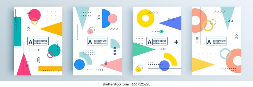 Diseño de cubiertas abstractas modernas y minimo. Fondo geométrico colorido, ilustración vectorial.
