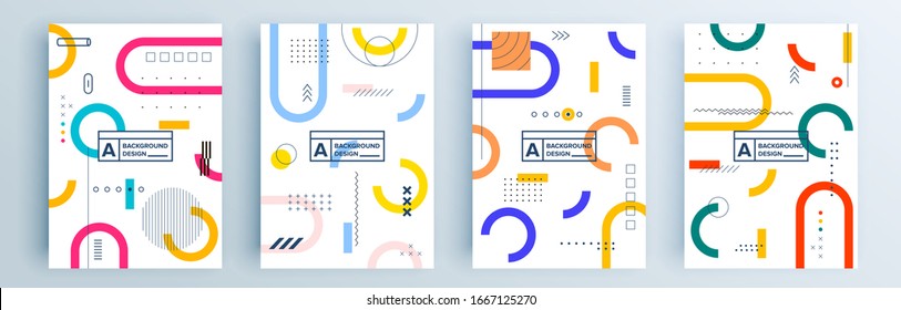 Diseño de cubiertas abstractas modernas y minimo. Fondo geométrico colorido, ilustración vectorial.