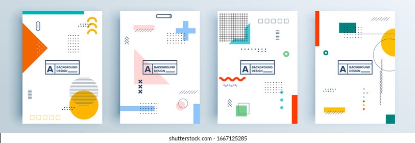 Modern abstract covers set, minimal covers design. Colorful geometric background, vector illustration.