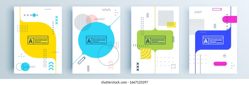 Diseño de cubiertas abstractas modernas y minimo. Fondo geométrico colorido, ilustración vectorial.
