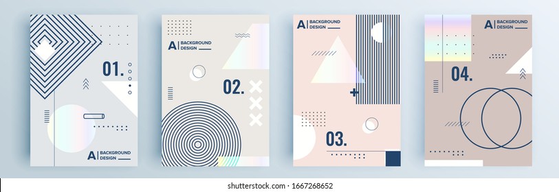 Modern abstract covers set, minimal covers design. Colorful geometric background, vector illustration.