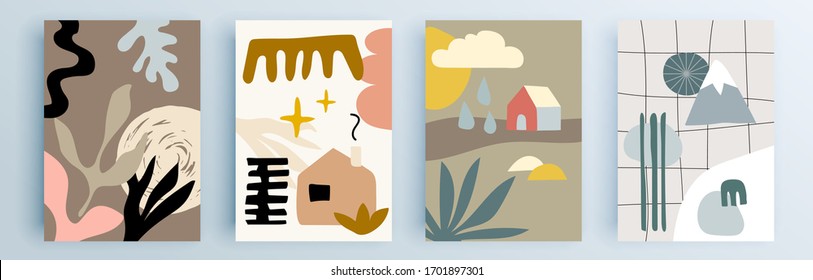 Modern abstract covers set, minimal covers design. Colorful geometric background, vector illustration.