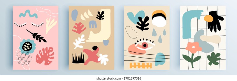 Modern abstract covers set, minimal covers design. Colorful geometric background, vector illustration.