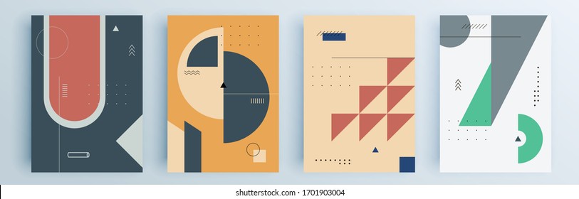Diseño de cubiertas abstractas modernas y minimo. Fondo geométrico colorido, ilustración vectorial.