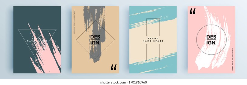 Modern abstract covers set, minimal covers design. Colorful geometric background, vector illustration.