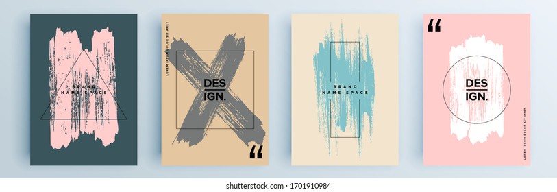 Modern abstract covers set, minimal covers design. Colorful geometric background, vector illustration.