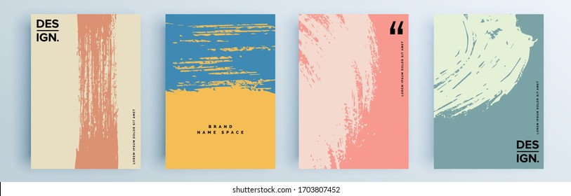 Modern Abstract Covers Set, Minimal Covers Design. Colorful Geometric Background, Vector Illustration.