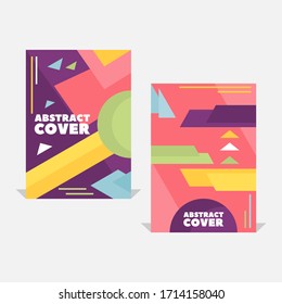 Modern abstract covers set, minimal covers design. Colorful geometric background.