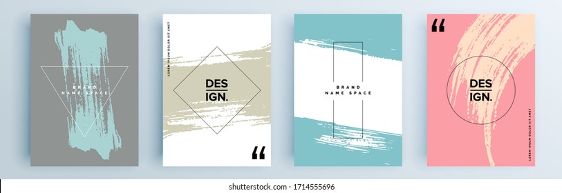 Modern abstract covers set, minimal covers design. Colorful geometric background, vector illustration.