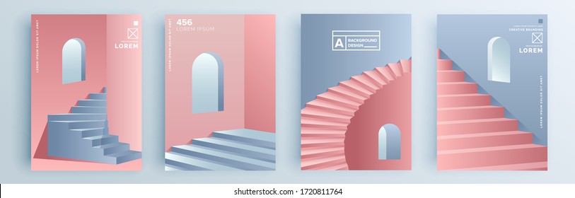 Modern abstract covers set, minimal covers design. Colorful geometric background, vector illustration.
