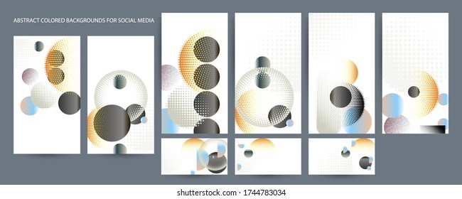 Moderne abstrakte Decken Set, minimale Farben Art Covers Design. Farbiger geometrischer Hintergrund, Vektorgrafik