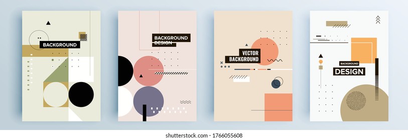 Modern abstract covers set, minimal covers design. Colorful geometric background, vector illustration.