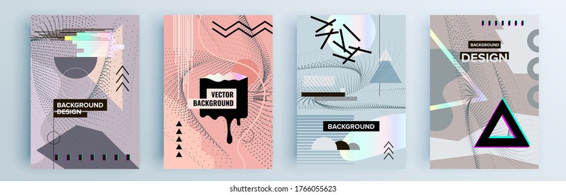 Modern abstract covers set, minimal covers design. Colorful geometric background, vector illustration.