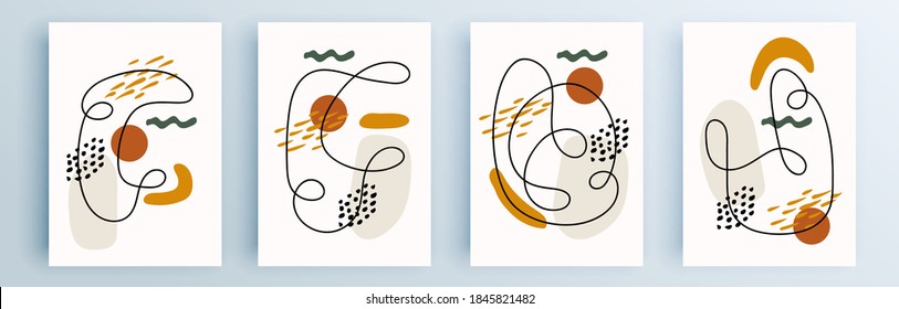 Modern abstract covers set, minimal covers design. Colorful geometric background, vector illustration.