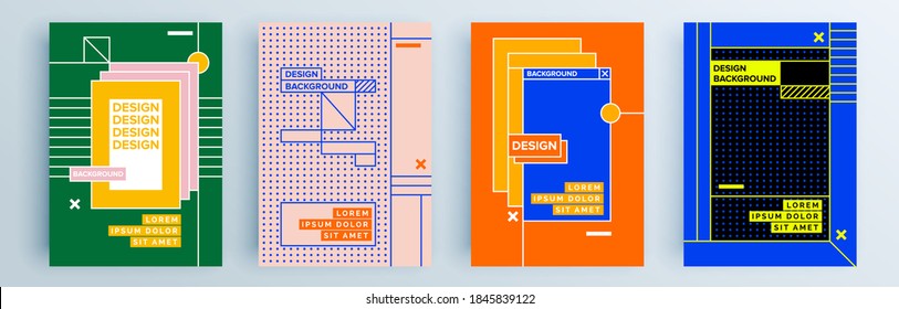 Modern abstract covers set, minimal covers design. Colorful geometric background, vector illustration.