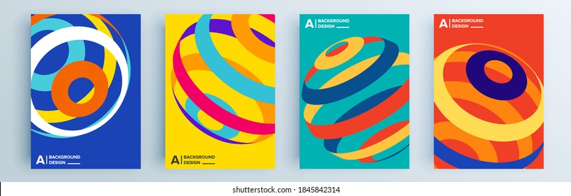 Modern abstract covers set, minimal covers design. Colorful geometric background, vector illustration.