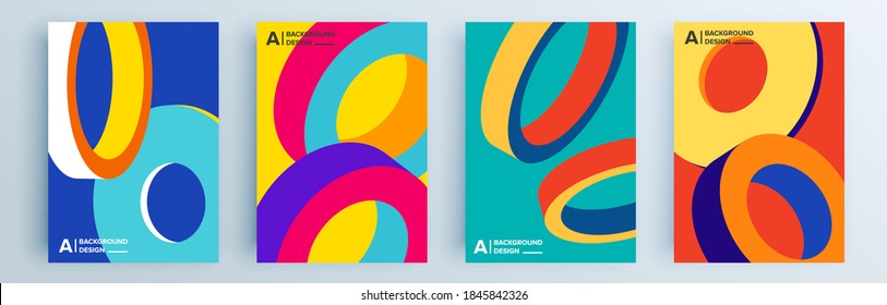 Modern abstract covers set, minimal covers design. Colorful geometric background, vector illustration.