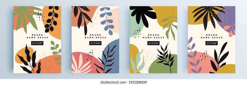 Modern abstract covers set, minimal covers design. Colorful geometric background, vector illustration.