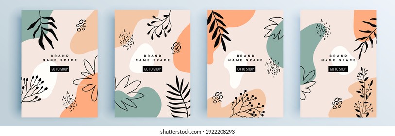 Modern abstract covers set, minimal covers design. Colorful geometric background, vector illustration.