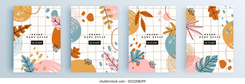 Modern abstract covers set, minimal covers design. Colorful geometric background, vector illustration.