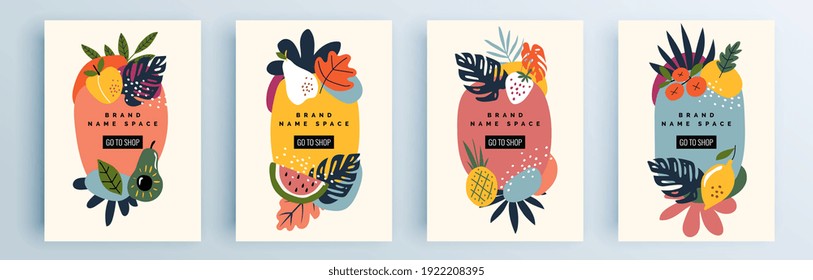 Modern abstract covers set, minimal covers design. Colorful geometric background, vector illustration.