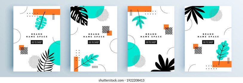 Modern abstract covers set, minimal covers design. Colorful geometric background, vector illustration.