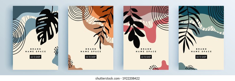 Modern abstract covers set, minimal covers design. Colorful geometric background, vector illustration.