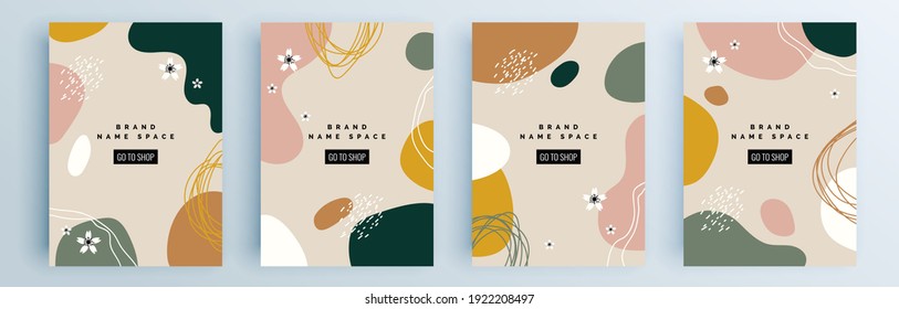Modern abstract covers set, minimal covers design. Colorful geometric background, vector illustration.
