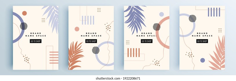 Modern abstract covers set, minimal covers design. Colorful geometric background, vector illustration.
