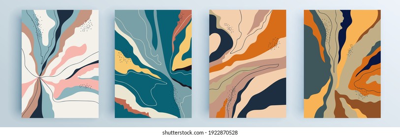 Modern abstract covers set, minimal covers design. Colorful geometric background, vector illustration.