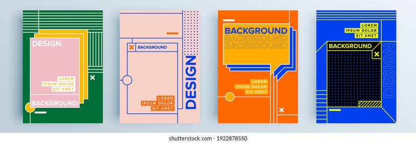 Modern abstract covers set, minimal covers design. Colorful geometric background, vector illustration.