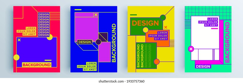 Modern abstract covers set, minimal covers design. Colorful geometric background, vector illustration.