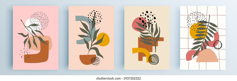 Modern abstract covers set, minimal covers design. Colorful geometric background, vector illustration.