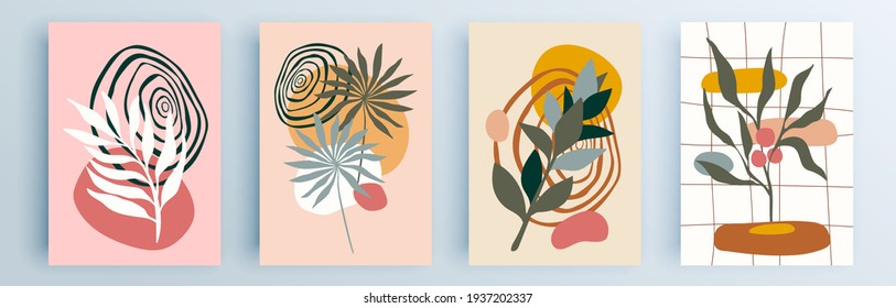 Modern abstract covers set, minimal covers design. Colorful geometric background, vector illustration.