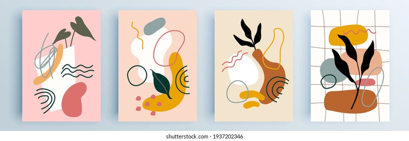Modern abstract covers set, minimal covers design. Colorful geometric background, vector illustration.