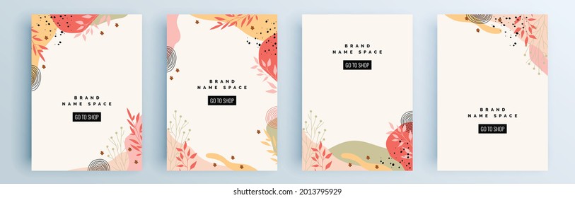 Modern abstract covers set, minimal covers design. Colorful geometric background, vector illustration.