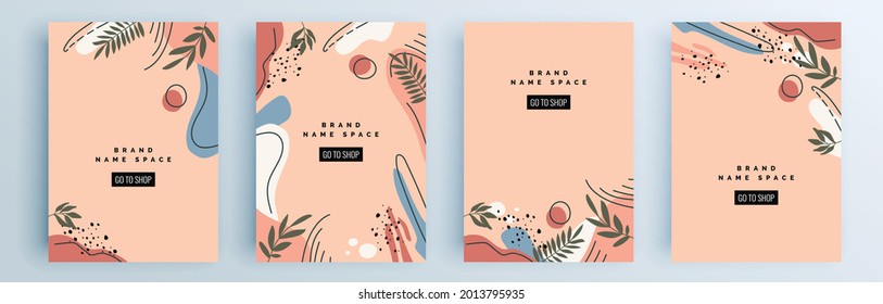 Modern abstract covers set, minimal covers design. Colorful geometric background, vector illustration.