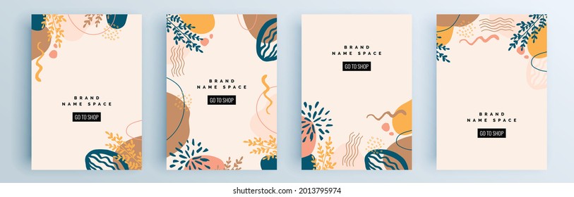 Modern abstract covers set, minimal covers design. Colorful geometric background, vector illustration.