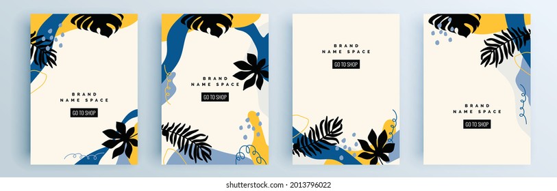 Modern abstract covers set, minimal covers design. Colorful geometric background, vector illustration.
