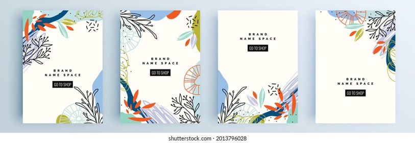 Modern abstract covers set, minimal covers design. Colorful geometric background, vector illustration.
