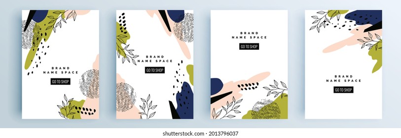 Modern abstract covers set, minimal covers design. Colorful geometric background, vector illustration.